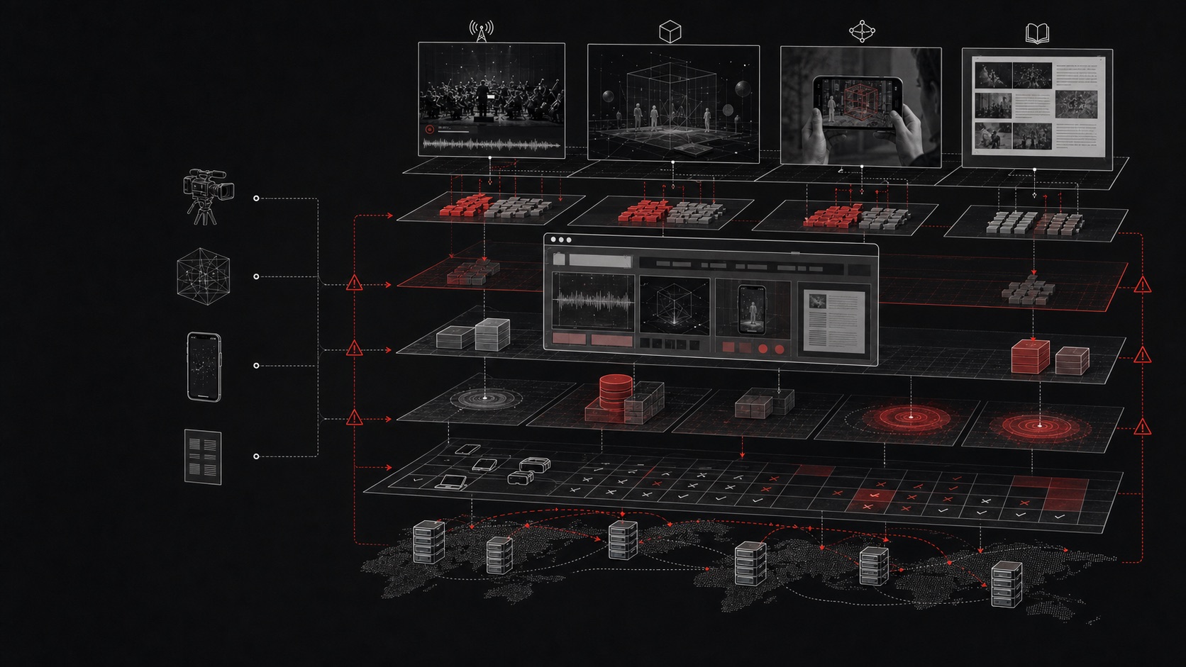 Diagramma tecnico esploso di bundle compatibilità performance mobile e gestione stato